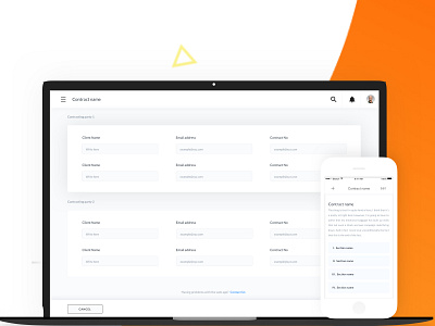 Contracting Portal app contract design interface minimal portal project sketch ui ux web design