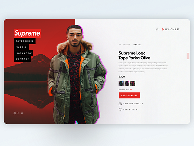 Concept design of Supreme website behance clean concept creative design designinspiration desktop interface minimal minimalism simplicity supreme ui uitrends userexperience userinterface ux uxdesign web website