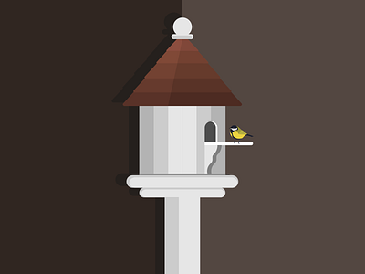 Inktober- Day 27- Birdhouse adobe adobe illustrator bird birdhouse design flat flat illustration illustration illustrator inktober inktober2018 vector