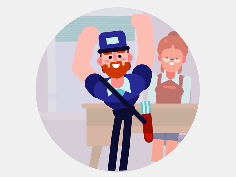 The happy postman 2d animation animation cartoon flat motion graphics scene