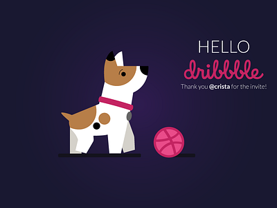 Dribbble Doggo cute debut dog doggo hello dribbble illustration