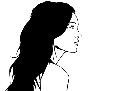 Female Model art beautiful black white design flat icon illustration line art model portrait portrait art series silhouette