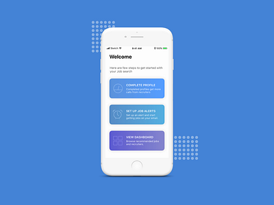 Get started with Job Search ios job app job search welcome