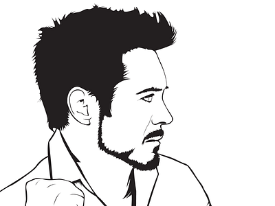 Tony Stark black white design flat icon illustration ironman line art marvel portrait portrait art tony stark vector