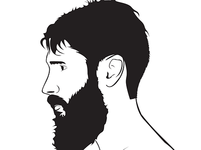 Bearded Model Portrait art beard bearded man beautiful black white design flat icon illustration line art model portrait portrait art series silhouette vector