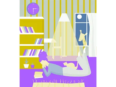 Giraffe digital flat design illustration ux uı design vector illustration web illustration