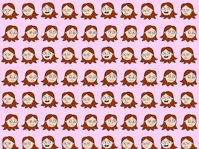 Pattern emoji emotions girl illustrator pattern vector