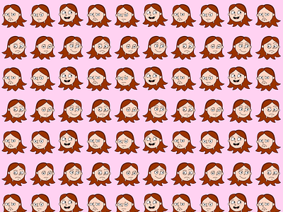 Pattern emoji emotions girl illustrator pattern vector