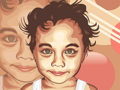 Yumna, face ilustration photo vector