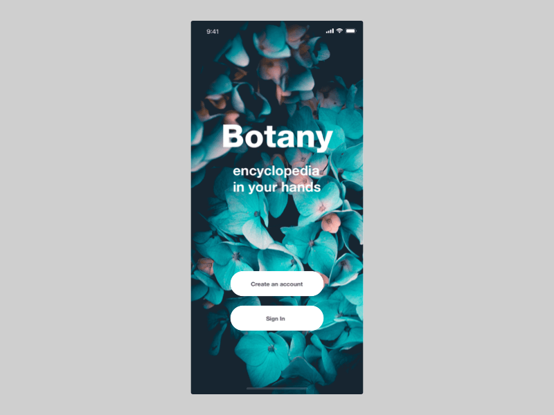 Botany plant app animation app dailyui dailyui 001 dailyuichallange mobile animation mobile app plant ui ux