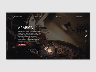 Coffee shop site caffe coffee design shop ui web website