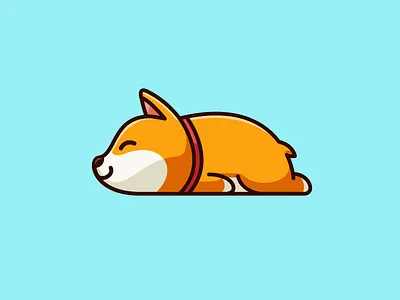 Sunday Mood character mascot child children cute fun funny dog animal illustrative illustration laying down lazy sunday logo identity nap napping pet puppy shiba inu sleep sleeping