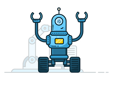 Robot | Technology | Bot affinity art bot bots business character design designer dribbble droid electronic flat illustration robot space tech technique technology ui vector