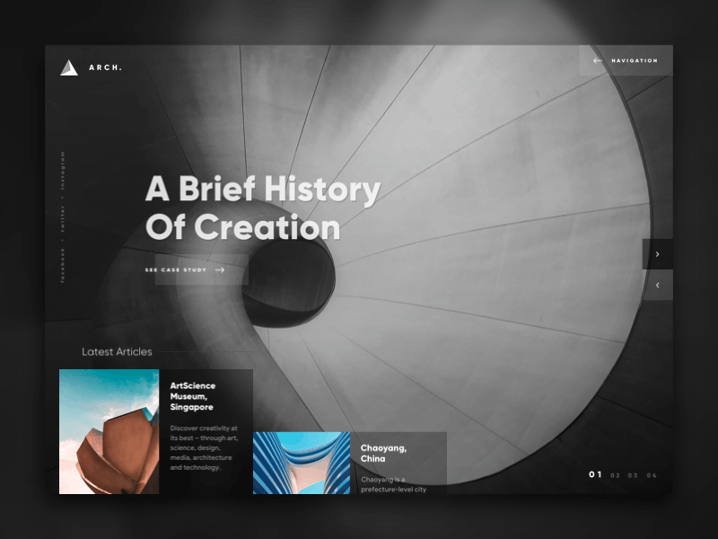 Architecture Studio Concept article concept creative design typography ui ux web