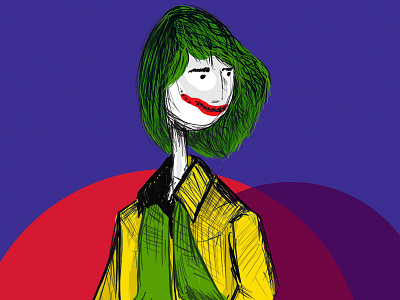 joker 2d batman comic art drawing flat illustration joker sketch