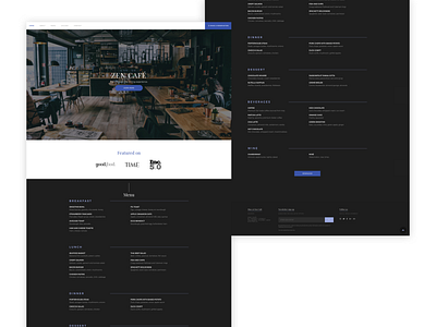 Zen Café Website Design app cafe cafe website css flat html responsive responsive website restaurant ui user experience user interface ux web design web development website