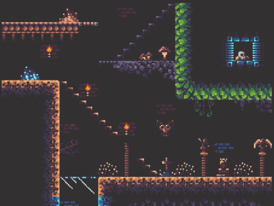 2D Metroidvania Tileset 16x16 2d design game gamedesign gamedev gaming graphicdesign indiegame metroidvania pixel art platformer retro retrogame roguelike tileset