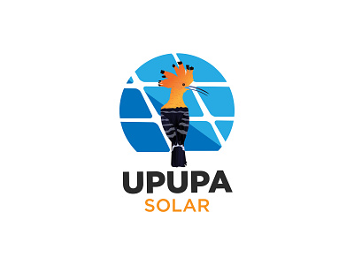 Upupa Solar logo app blue brand branding character design flat flat design graphic design icon illustration illustrator logo minimal typography ui ux vector web website