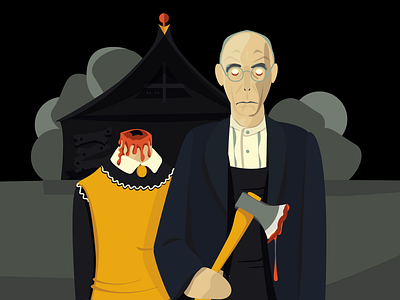 American Horror Gothic 2d character comic design halloween horror illustration portrait vector