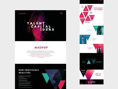 Mashup Website branding design designer digital design edinburgh freelance graphic design layout mockup photography triangles type lockup ui design ux design web design websitedesign