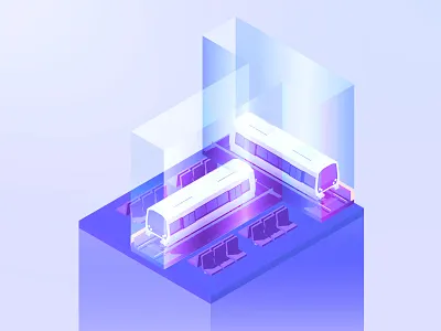 36 day T 2d 3 colors 36days t 36daysoftype 36daysoftype t alpahbet concept illustration isometric letters modern purple train