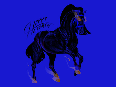 Nightmare Horse animal design flat geometric illustration lettering light shadows texture typography vector