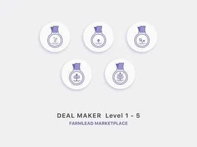 FarmLead "Deal Maker" Achievement Icons app design design icon design icon designer illustation sketch app ui ux vector art