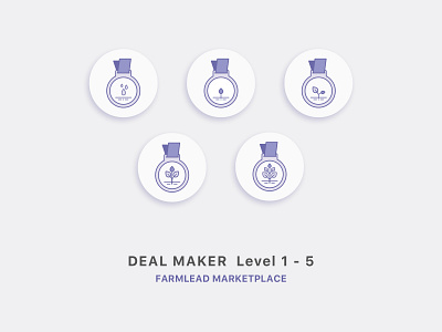 FarmLead "Deal Maker" Achievement Icons app design design icon design icon designer illustation sketch app ui ux vector art