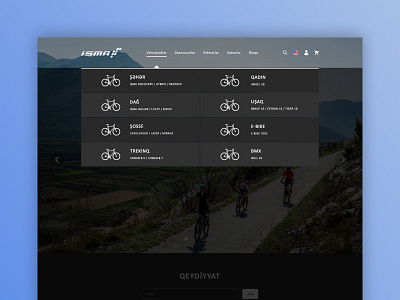 ISMA.AZ Bicycle Website Redesign bicycle bicyclewebsite branding design dropdown dropdownmenu ui uidesign ux uxdesign webdesign website websitedesign