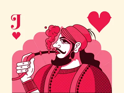 Jack design illustration india jack of heart playing card