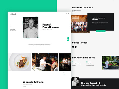 Culinaria Chef Page black and white chef culinaria food sketch teal ui ux ui design website