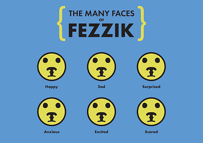 The Many Faces of Fezzik affinity designer dog illustration poster