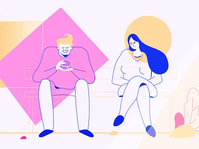 Hungry design illustration motion animation vector