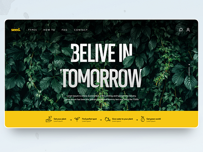 Concept design of planting website behance clean concept creative design designinspiration desktop interface ivy minimalism nature seed simplicity ui uitrends userexperience uxdesign web webdesign website