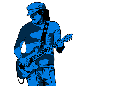 Jack White Illustration adobe art blue blue and white commision design flat illustration jack jack white line art music negative space phoenix portrait portrait art series shades of blue silhouette vector