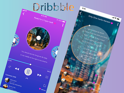 Music Player design illustration ui ux