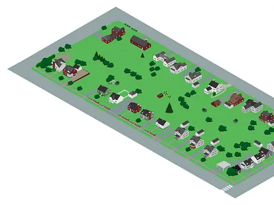 A City Block architechture illustration isometric