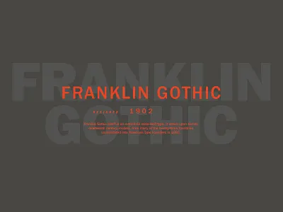 Franklin Gothic Study gothic myfonts type typography vintage