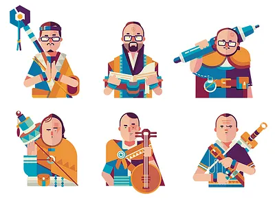 Weraku Squad design flat icon illustration logo vector
