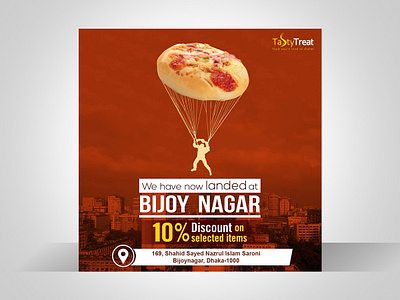 New outlet opening ad for Tasty Treat awareness bangladesh celebration concept design digital marketing digital painting facebook ads illustration social media design