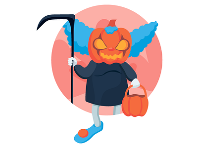 crazy halloween art autumn clown crazy graphic halloween illustration illustrator october pumkin