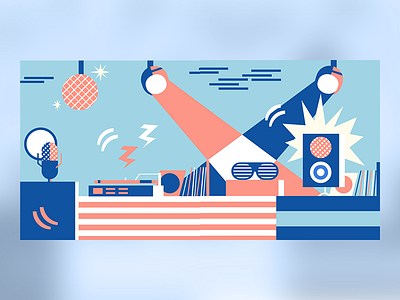 Retro wall art branding design flat graphic illustration inspiration music photoshop ui ux vector web