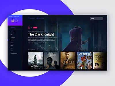 Nettv Dribbble ui ux design visual design