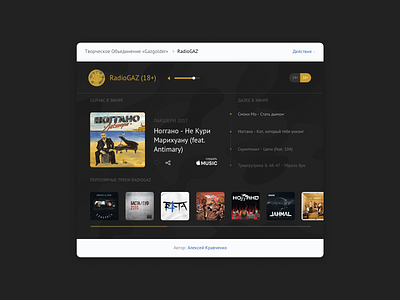 Radio GAZ app design gaz gazgolder radio sketch app ui ux vk web