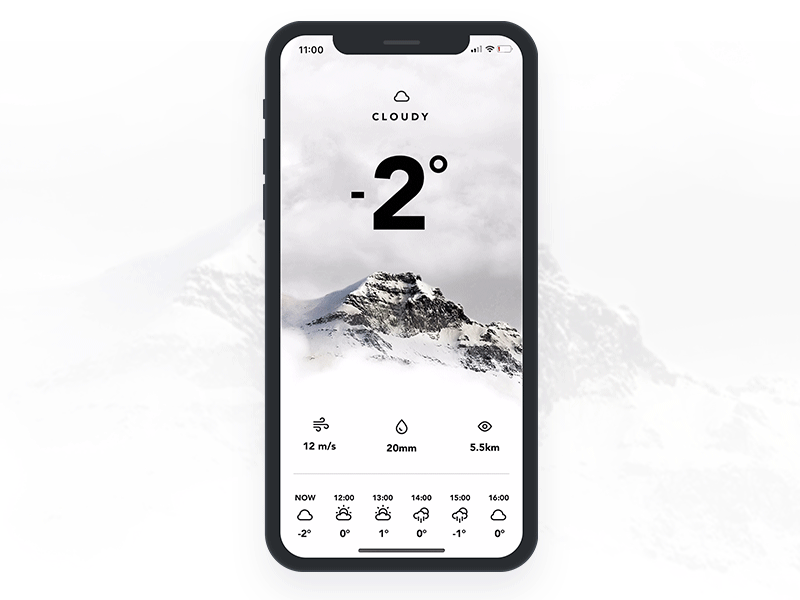 Framer X Weather App Concept app framer x mobile parallax simple ui ux