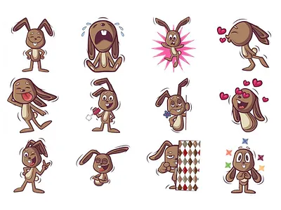 Cartoon Rabbit Emoji Set animal cartoon chat cute design dribbble emoji emojiexperts expressions illustration lovable rabbit set stickers
