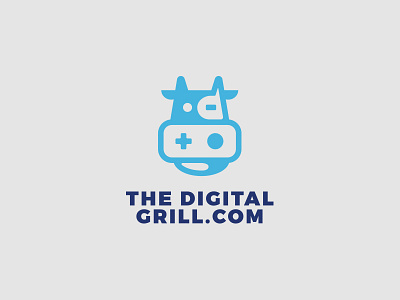 The Digital Grill brand branding cows design digital games geometry icon illustration logo talk