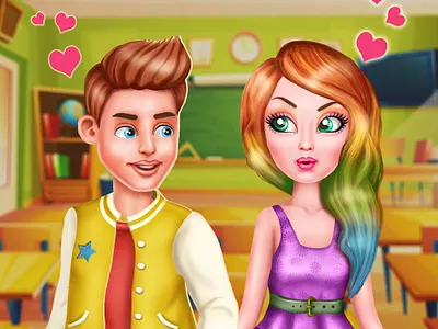 love is in the air cartoon character colorscheme digital 2d illustration kids game