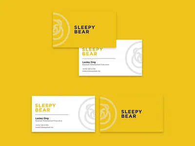 Sleepy Bear's Business Card Design black brand branding brandingdesign business card business card design clean flat logo logo design logomark logotype minimal minimalism modern rebranding white yellow