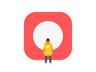 New Journey app icon circle design flat illustration journey people rounded simple vector